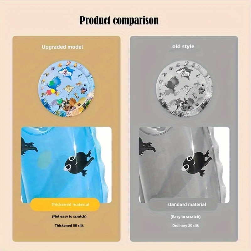 interactive cat play mat with floating fish stain resistant pvc kick toys for indoor fun details 2