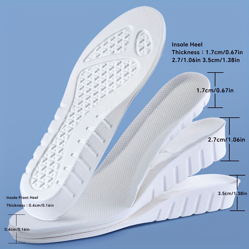 1Pair Invisible Heightening Breathable Comfortable Insoles For Women & Men