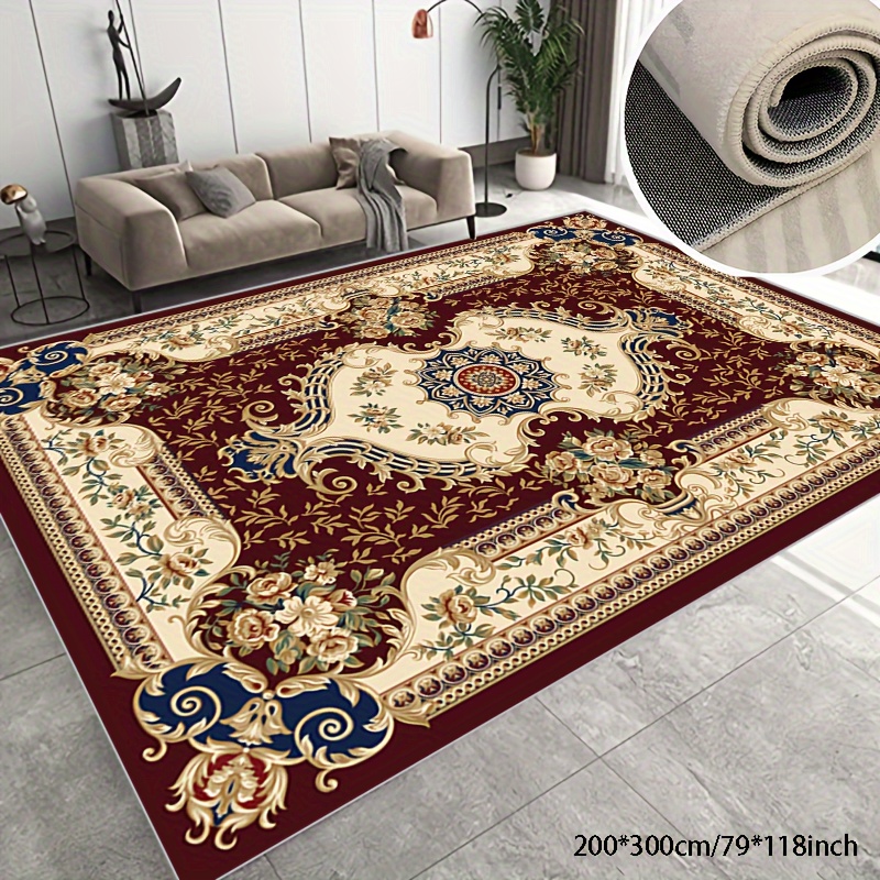 

Living Room Bedroom Imitation Cashmere Area Rug European Classical High-end Atmosphere Carpet Coffee Color, Non-slip Soft Washable Office, Home, Outdoor Carpet, Etc. Indoor And Outdoor Can Be Used