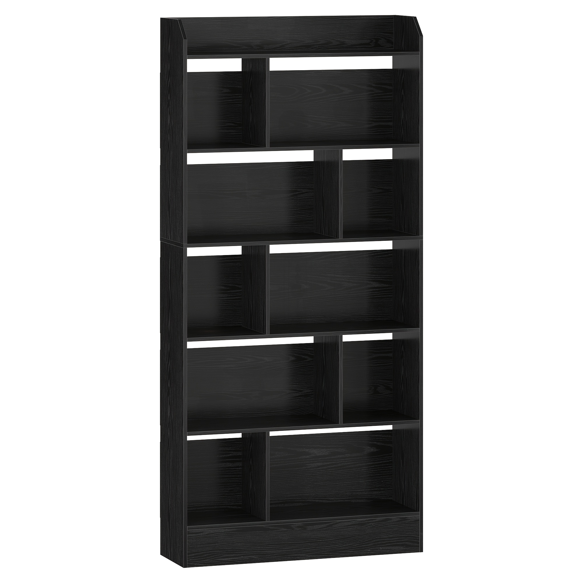 TEMU Estantería de 6 Compartimentos | Estante de Piso para , Oficina, Dormitorio, Tamaño 24 x 80 x 170 cm, Negro/Beige , Material de Madera, Estante