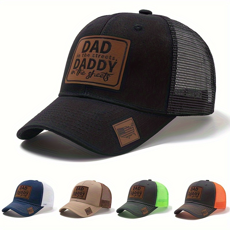 

Chapeau de baseball à visière incurvée cool hippie tendance, chapeau de camionneur en maille respirante Dad Label, chapeau snapback pour les sports de plein air décontractés