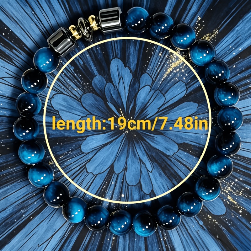TEMU 's Eye Round Beads With Round Beads And Golden Accents, Suitable For Men' Commutes And Casual Outfits