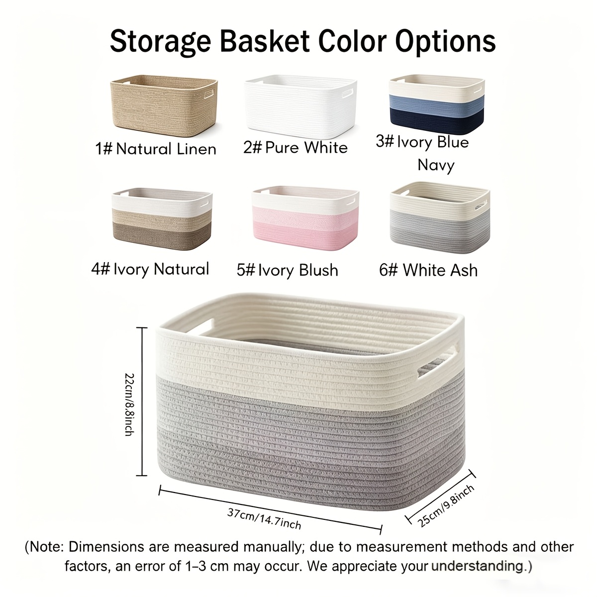 Personalized Two-Tone Storage Basket, Custom Household Organizer