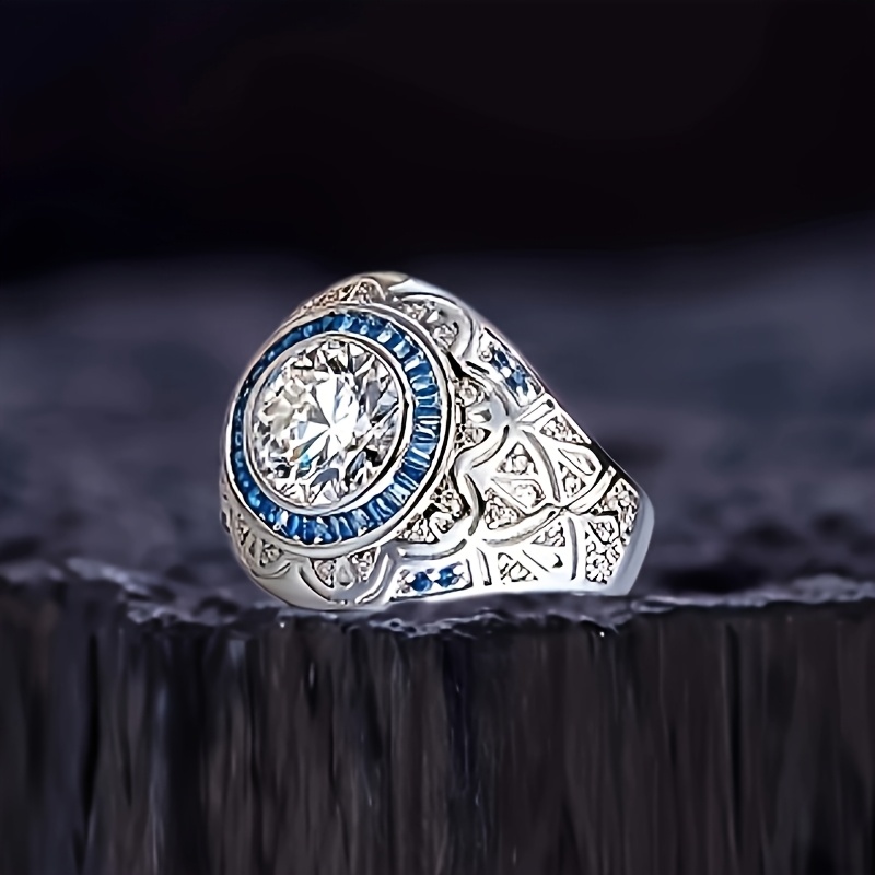 TEMU 1pc S925 925 Silver Ring With 3 Carat Moissanite Accent Stone - Fashionable, Elegant, And Luxurious Engagement And Proposal Ring, Suitable For