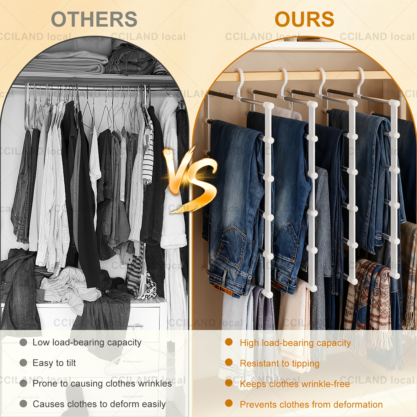 Multi-Layer Anti-Slip Pants Scarf Storage Rack