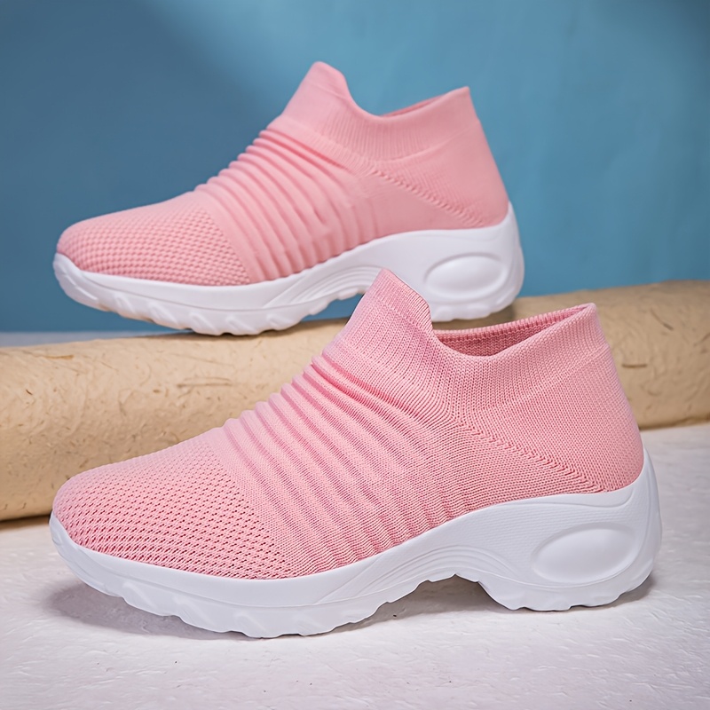 Women's Slip-On Casual Athletic Shoes, Breathable Comfortable Knit Upper, Lightweight and Durable, Supportive Insole, Outdoor Road Running Shoes, Women Shoes, Sneakers