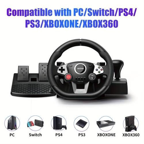racing steering wheel set 270 degree full surround with suitable for pc switch 3 one 360 video steering wheels and pedals zero dead zone video steering wheel note not