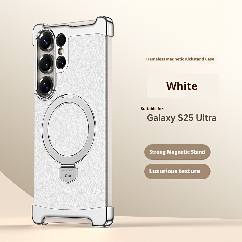 Image of Phone Case: High End Frameless Magnetic Phone Case Suitable For Galaxy S26ultra S25ultra S24ultra, Supports Wireless Charging, With A Metal Bracket, Supports Car Magnetic Suction, Luxurious Anti Drop