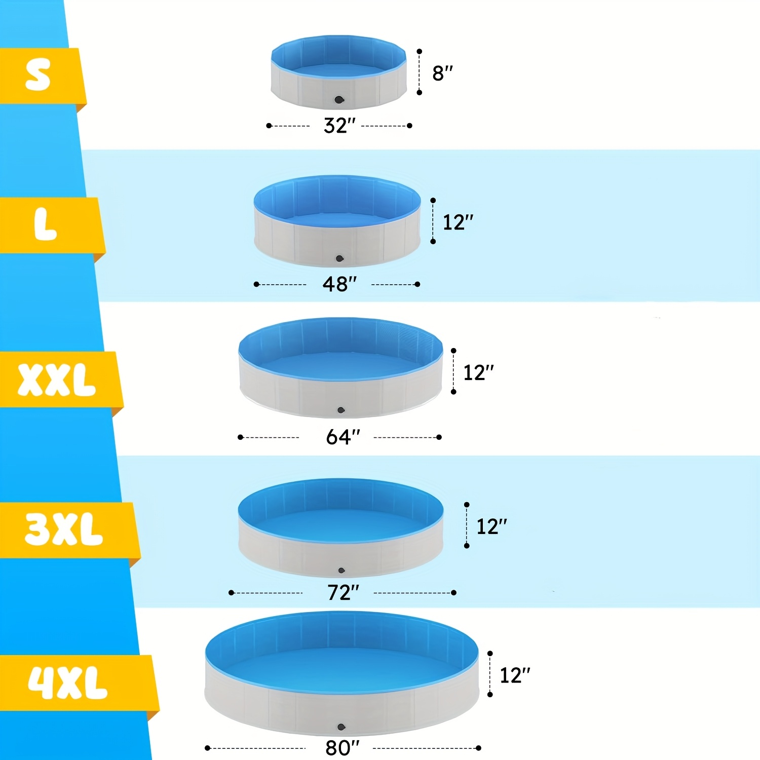 TEMU Heeyoo Portable Collapsible Bathtub For Outdoor Rv Camping, Large Capacity Pvc Foldable Bath Tub With Drainage Hose And Water Bag, Multi-use Spa