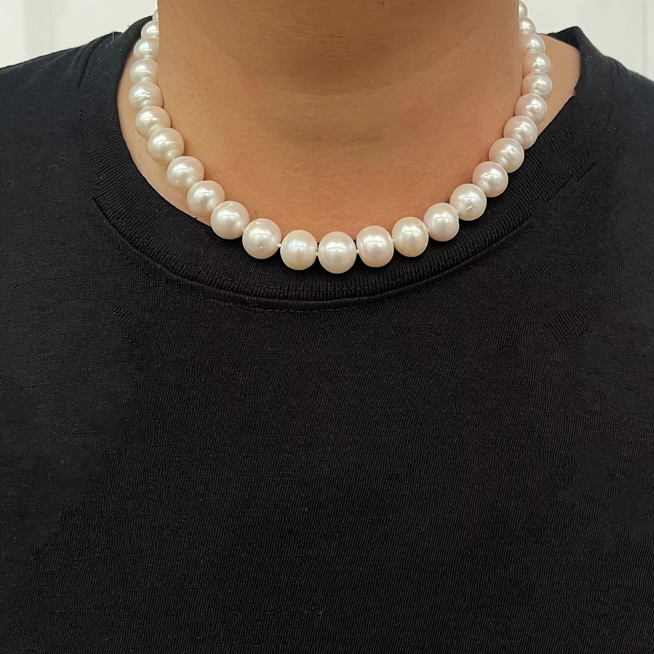 luxury elegant 11 12mm   strand necklace no plating pure genuine pearls daily banquet wear perfect christmas gift 43  93in with two     pearls details 5