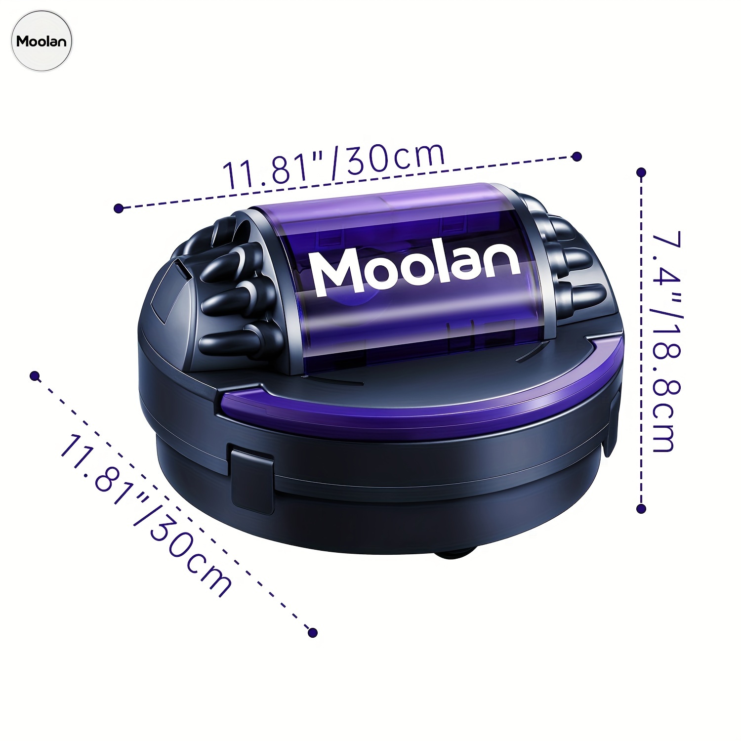 Moolan Cordless Robotic Pool Cleaner, Dual-motor, Self-parking, 120 ...