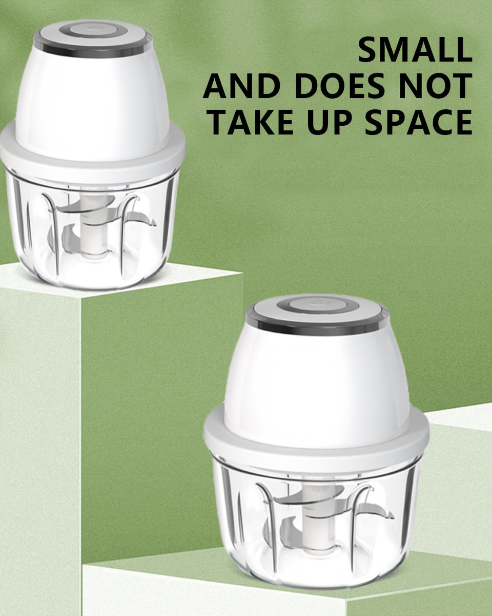 1pc electric garlic chopper 3 blade garlic grinder mini vegetable chopper usb   chopper garlic mincer home small automatic meat grinder to pull garlic and pound garlic suitable for families Product details 4
