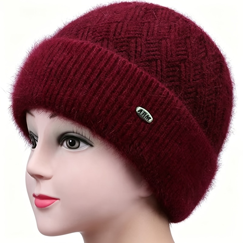 TEMU 1pc Women's Elderly Hats Suitable For Grandma & Mom, Warm Ear Protection Beanies, Lightweight Fit Ear Warmers For , Hand Washable For & Gender
