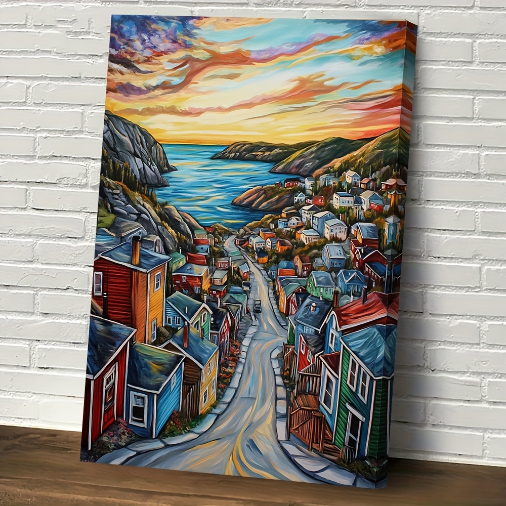 TEMU 2D Plat, 2D Plat, Un Article, Avec Cadre, Mesurant 11.8 par 15.7 Pouces, Une Impression Unique, Art Mural de , Canada, Décoration pour