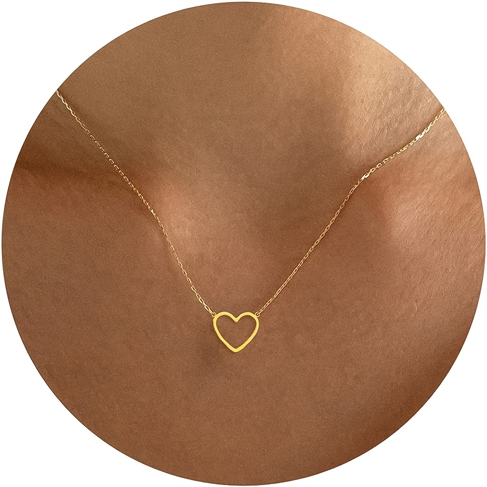 E-shop Damen-Mode-Anhänger-Halskette, schlichte Herz-Anhänger-Halskette für Damen, Alltags- Party-Halskette, Choker, Valentinstagsgeschenk