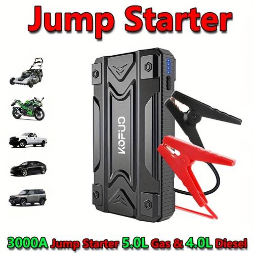 item picture portable car er emergency power bank 12v battery booster charger with flashlight for cars motorcycles suvs a dead battery cargador de bateria de carro christmas gifts black friday new years gifts