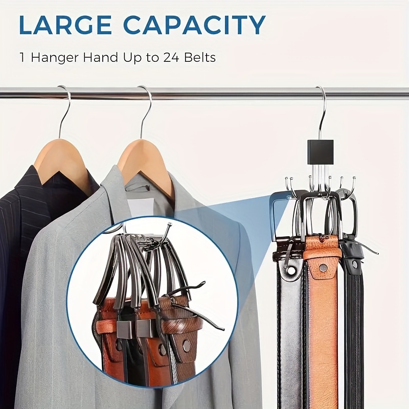 

360° Swivel Hook Belt And Accessory Storage Rack - Multi-claw Metal Storage For Scarves, Ties, Belts - Home And Dormitory Wardrobe Organization