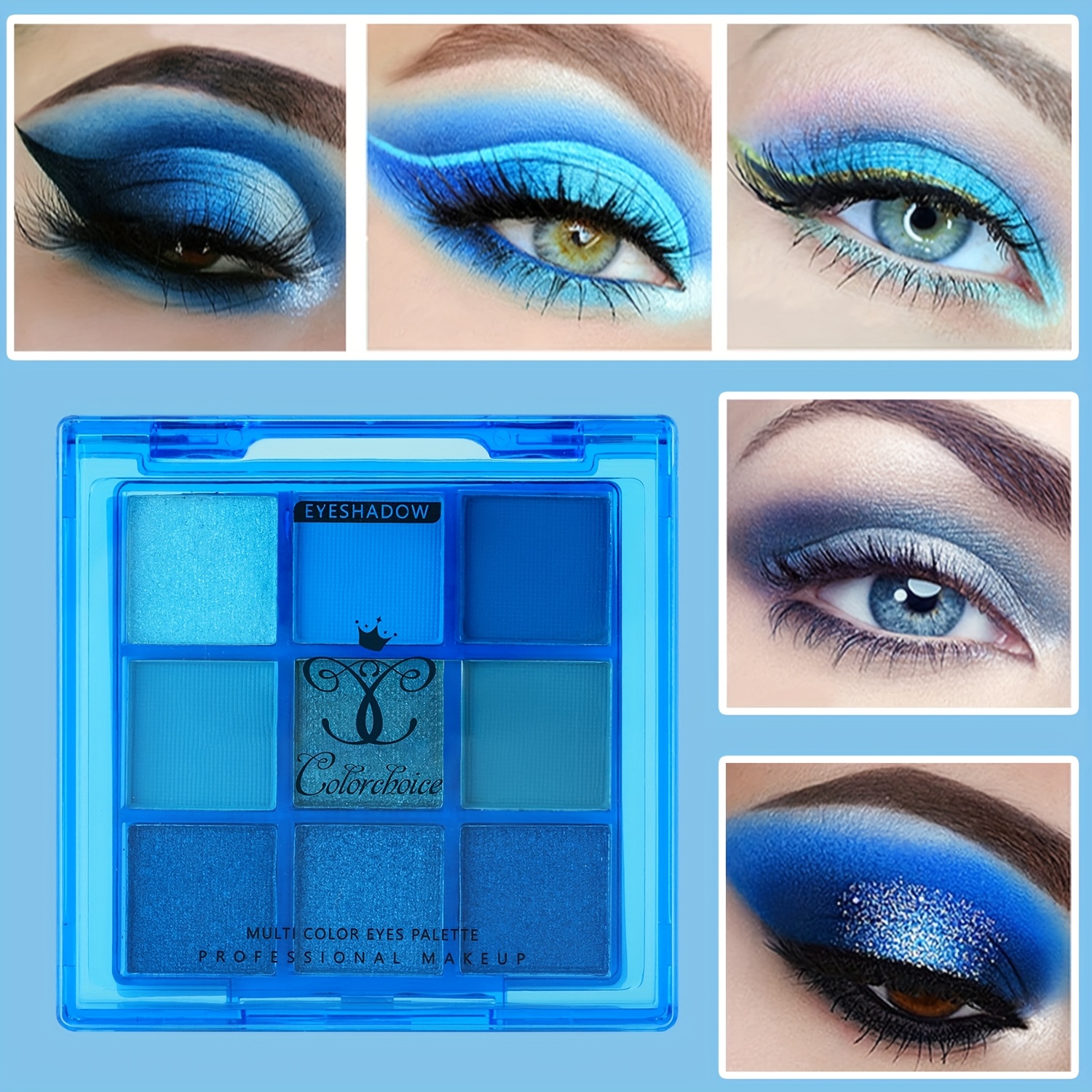 blue eyeshadow sold on Temu United States