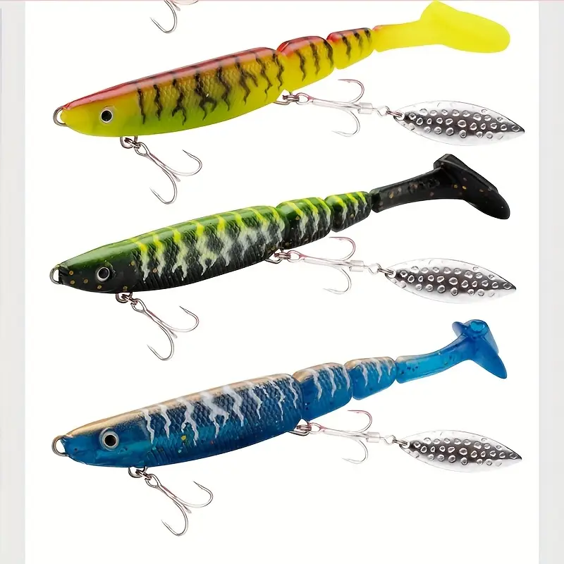 Un Ensemble de Leurres Souples Avec Une Queue Fourchue, Un Leurre de Pêche Souple À Tête Plombée Et À Crochet Souple Pour La Basse Et Le Brochet Un Ensemble de Leurres Souples Avec Une Queue Fourchue, Un Leurre de Pêche Souple À Tête Plombée Et À Crochet Souple Pour La Basse Et Le Brochet