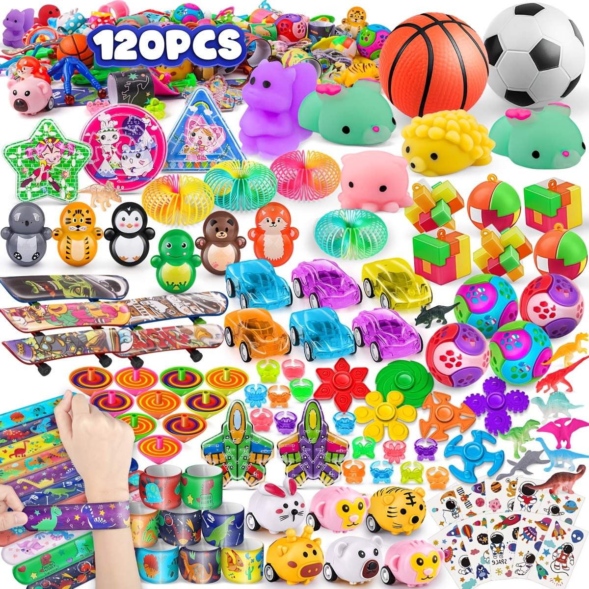Image of 120pcs Back-to-school Party Favor Pack, Kids Party Gift Assortment, Relax Fillers & Stuffed Toys Halloween, Christmas Halloween,christmas