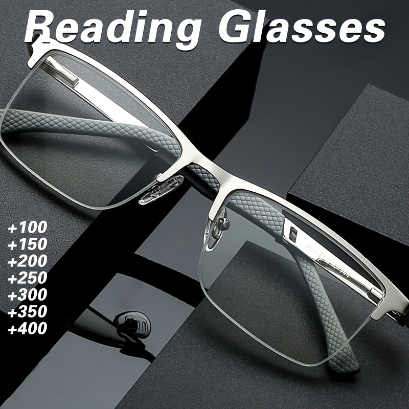 3Pcs!!! Rectangular Metal Business Reading Glasses Men Women +