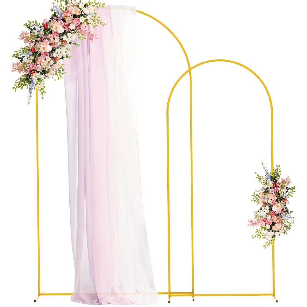 2pcs (7.2FT+6FT) Metal Arch Backdrop Stand, Golden Wedding Arch Stand 2pcs Set, Solid Wedding Arch Frame, Suitable for Wedding Ceremony, Birthday Party, Graduation Decoration Halloween And Christmas Decorations