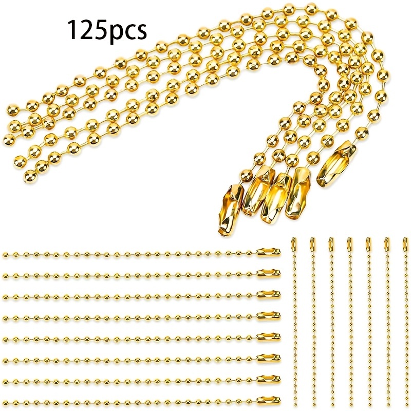 TEMU 125 Perline Sferiche, Anelli per Portachiavi con Connettori Sferici, Anelli Metallici, per Creazioni , Catene per Targhette Militari