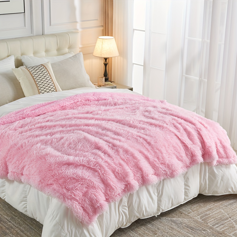  Manta rosa intensa, bonita manta rosa a la moda, manta suave de  color rosa intenso licuada para cama, sofá : Hogar y Cocina