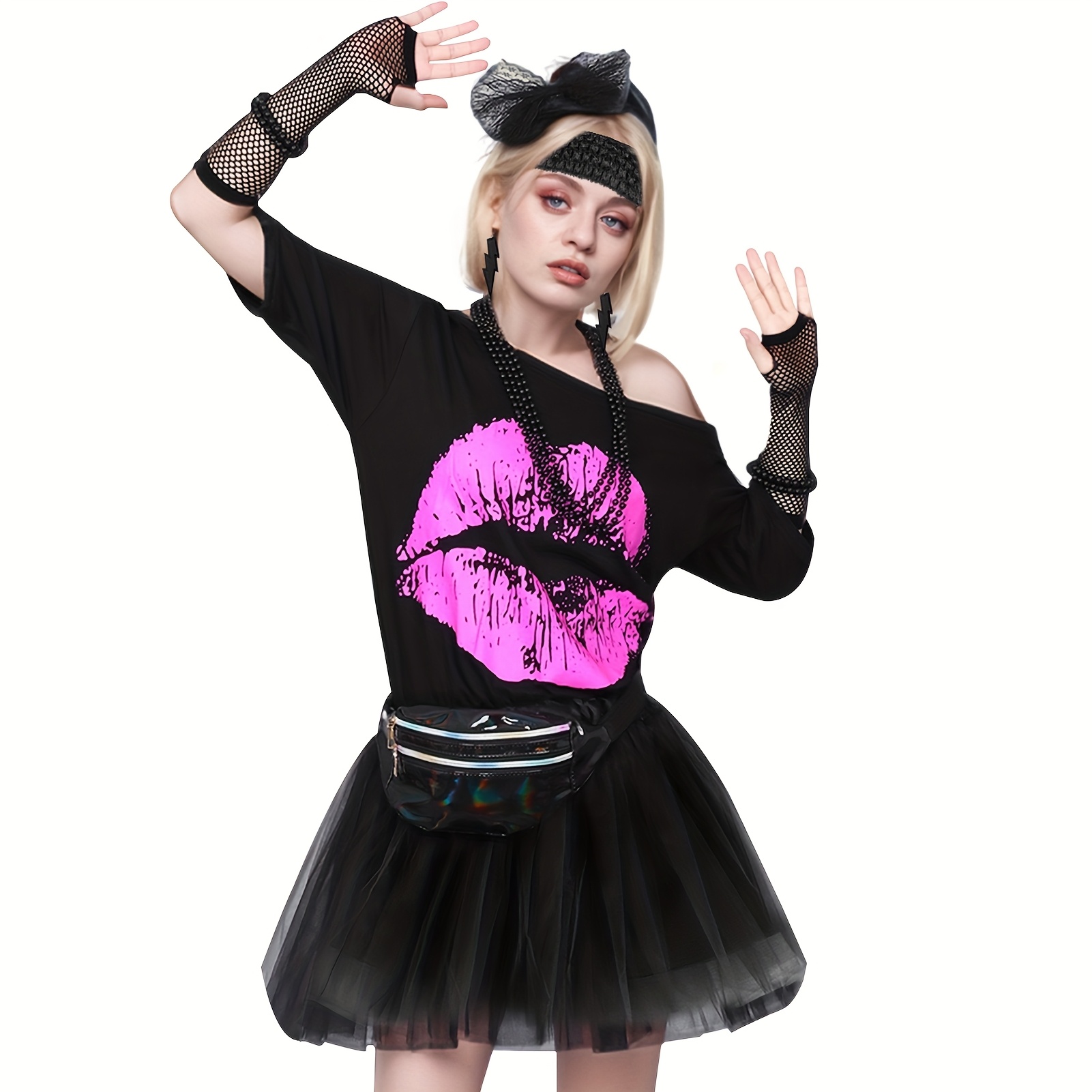 80s outfit women fancy dress costume accessories 80s tutu Temu
