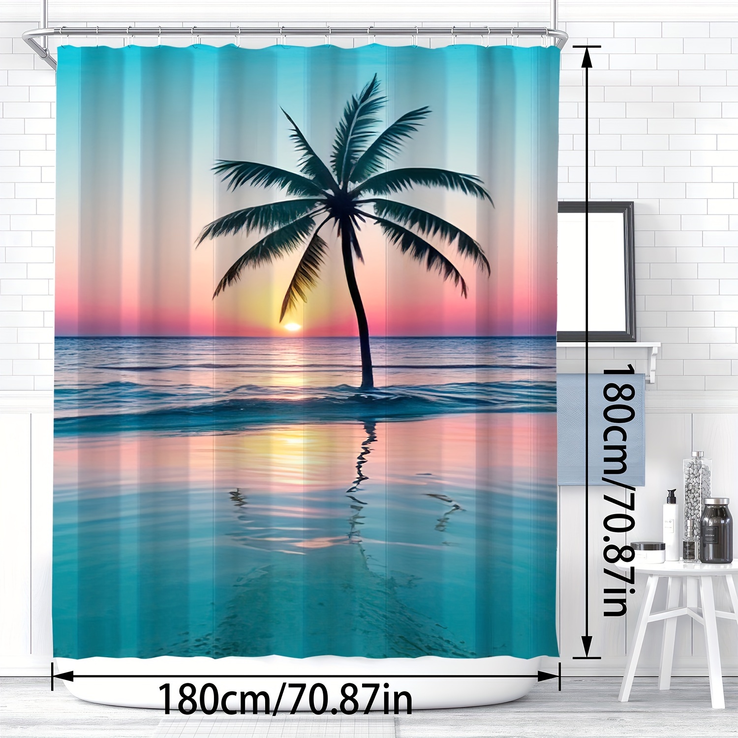 TEMU 1pc Shower Curtain, Shower Curtain , Bathroom , Bathroom Accessories,