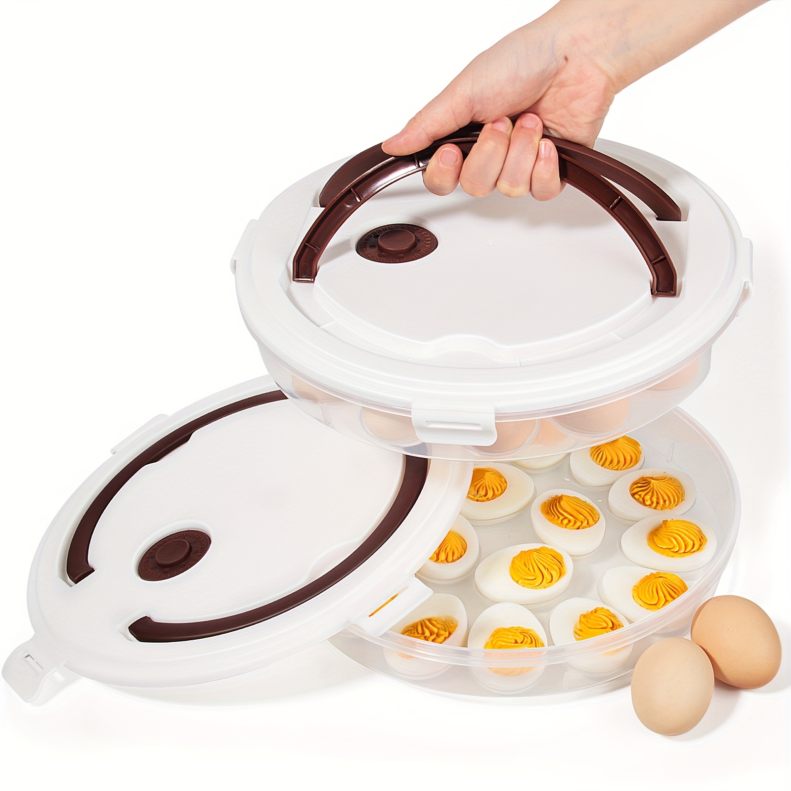 iDesign Crisp Plastic Koelkast en Pantry Egg Bin, Modulaire Stapelbare Voedsel Opbergdoos voor Vriezer, Koelkast, Houdt tot 18 Eieren, BPA vrij, 12,3 cm x 6,3 cm x 3,9 cm, Helder en Grijs