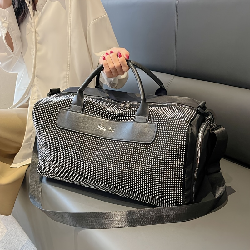 

Sac de Voyage à Main, Décoration Tendance en Strass, avec Compartiment Indépendant pour Chaussures, Adapté pour , le Fitness, les Vacances et le Camping, Sac Polyvalent