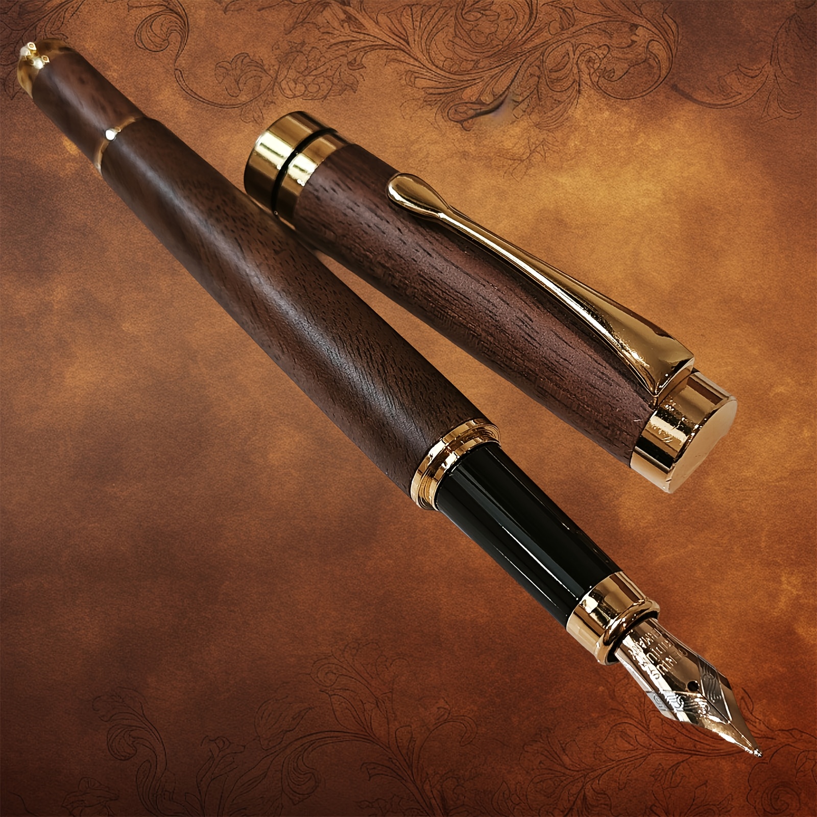 Image of Fancy Wooden Fountain Pen Luxury Fountain Pens Gift For Men Women Journaling Calligraphy Nib Pen For Writing Refillable Vintage Fountain Ink Pens