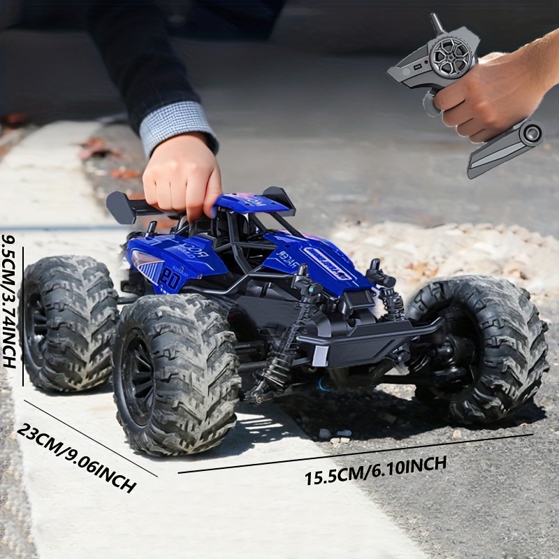 TEMU Red And Blue Large Rock Remote Control Car, 2025 New High .4g Car, Sturdy Structure, Long Range, Suitable For Adults Birthdays And Halloween,