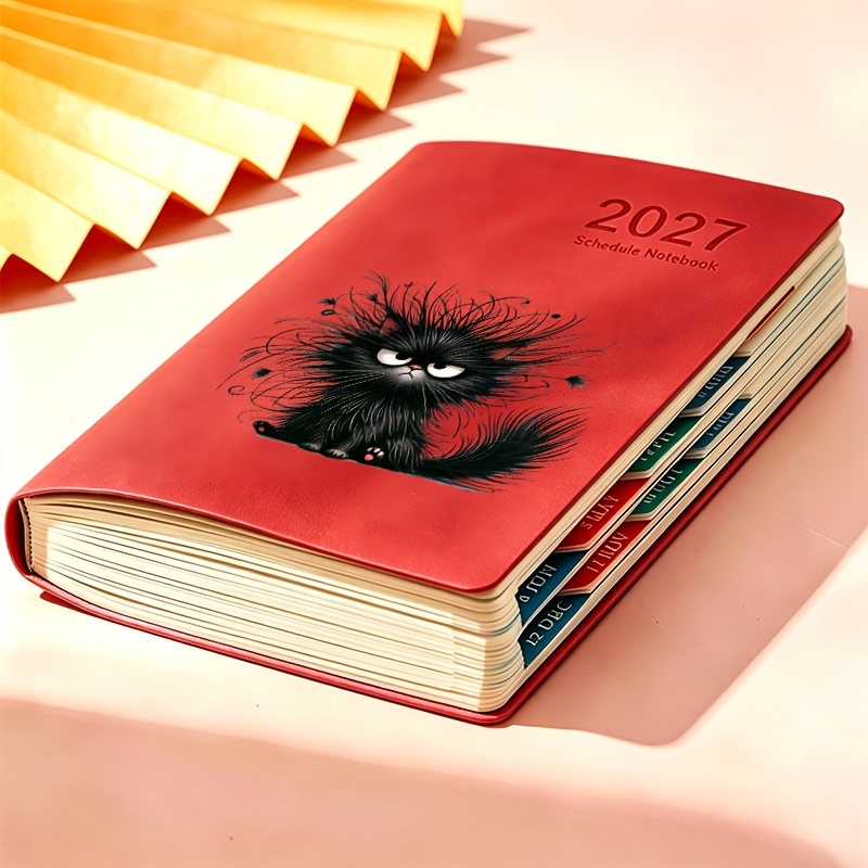 TEMU 1 con 2027, portatile per la pianificazione quotidiana, stampato con un motivo , pratico per la registrazione dell' , organizzazione e gestione