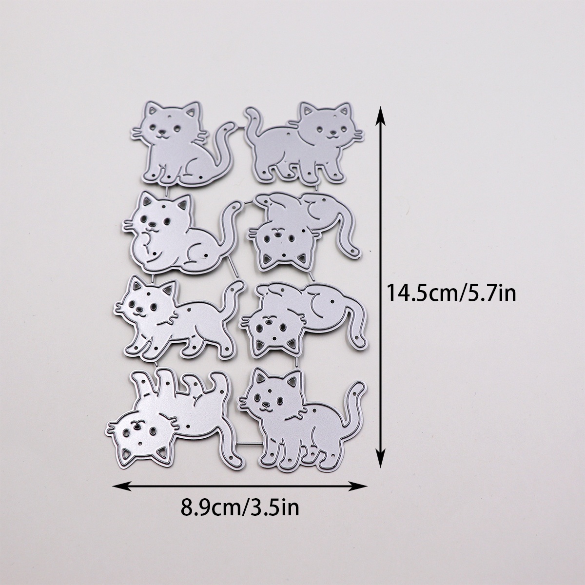 Image of Cute Cat Metal Cutting Dies - Durable Carbon Tools For Scrapbooking, Card Making, Wedding, Valentine's Day, Photo Albums, Gift Tags - Romantic Theme