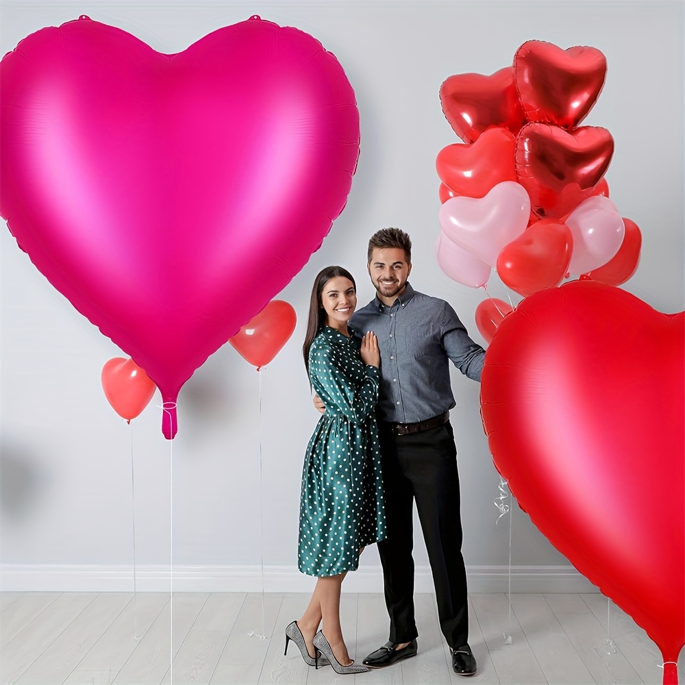 

1pc 68.1 X 63 Inches Giant Heart Balloons Romantic Giant Large Heart Foil Balloons For Wedding Engagement Anniversary Valentine's Day Party Decoration Outdoor Indoor