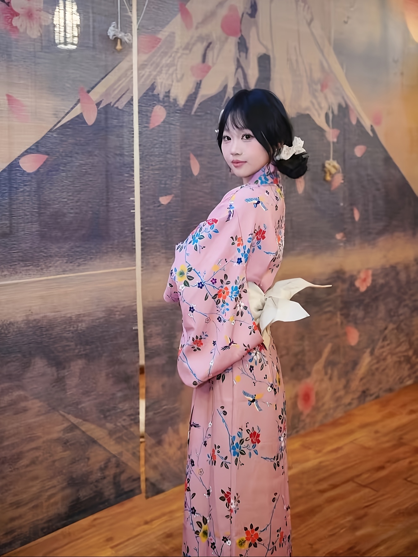 Girl Vintage Kimono Dress A Traditional Japanese Kimono Set Featuring A  Formal Vintage