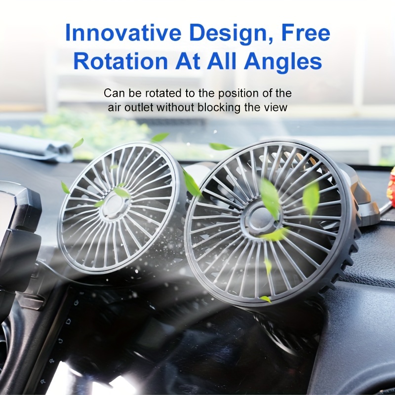 Foldable Car Fan Adjustable Head 3 speed Wind Aromatherapy - Temu