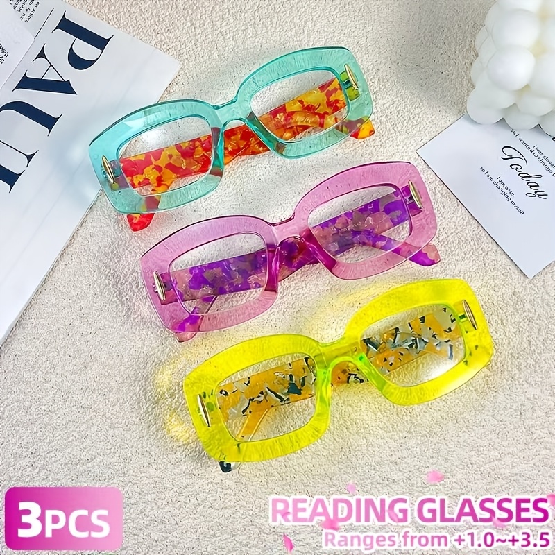 3-Pack Classic Colorful Large-Frame Reading Glasses for Women