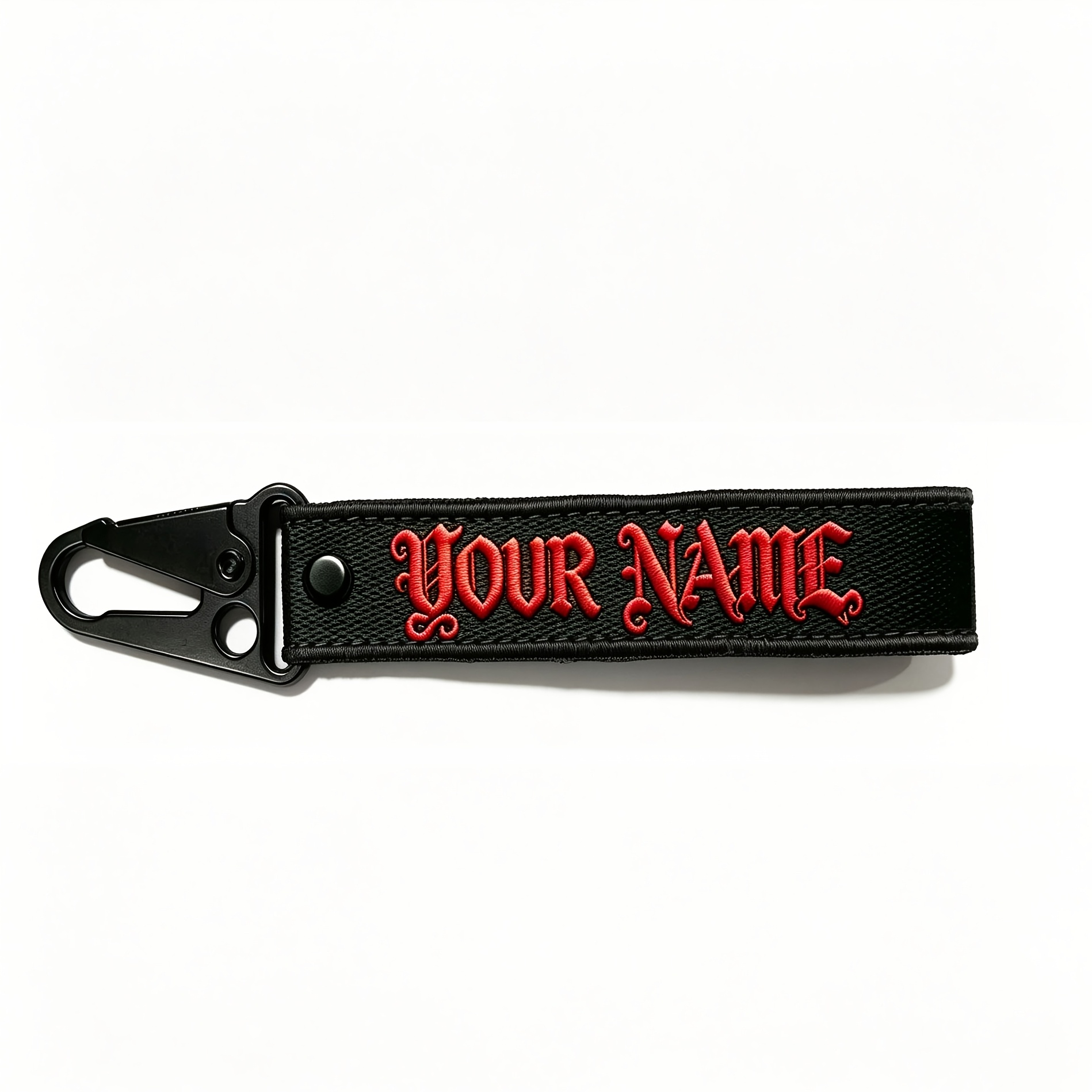TEMU Personalized Custom Embroidered Name Keychain, Old English Custom Name Embroidery Key Tag, Unique Customized Embroidered Key Ring Charm, Custom