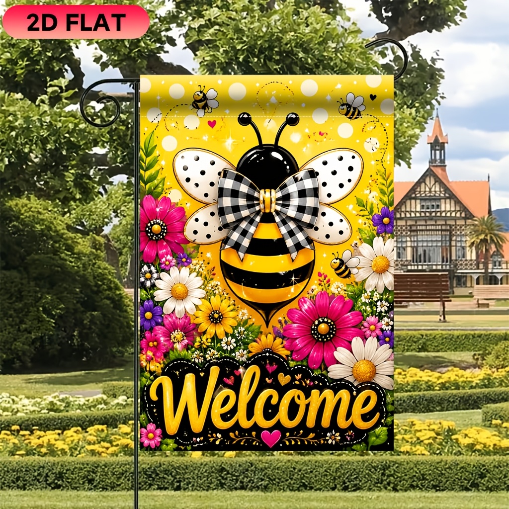 TEMU 2d Flat, 2d Flat - 2d Flat Garden Flag 1pc, Garden, Made Of Durable Polyester, Perfect For Decorating Gardens, Lawns, Patios, Homes, Outdoors,