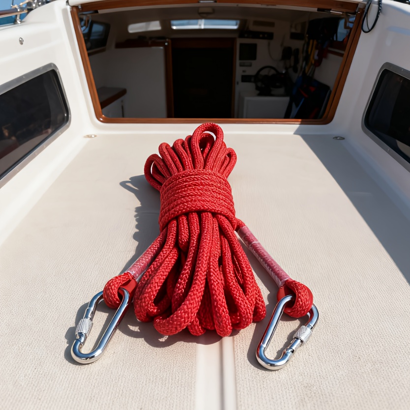 TEMU Outdoor Boat Mooring Rope, 8mm Thick Rope, 10m/20m Long Mooring Line, Outdoor Anchor Rope