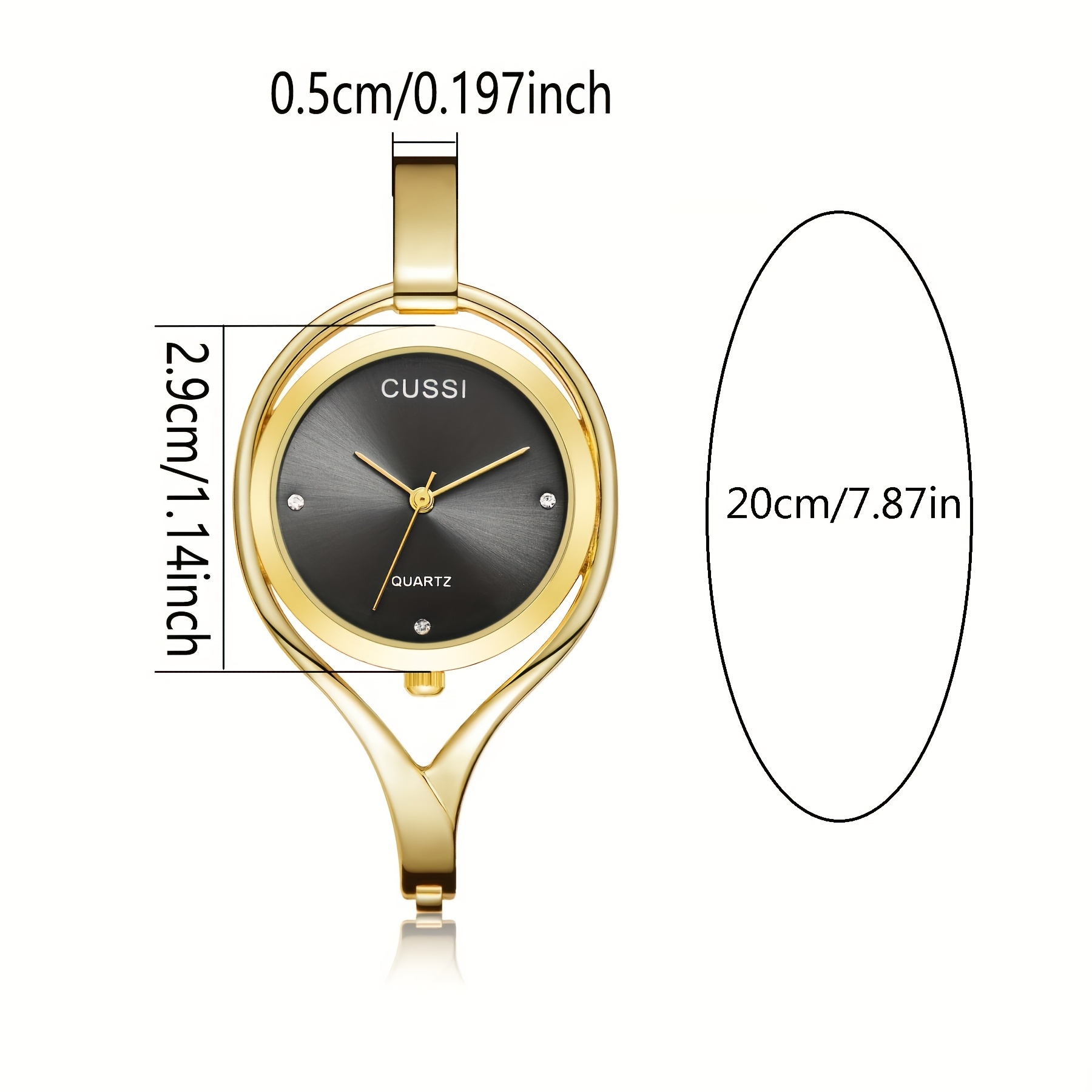 elegant womens quartz wristwatch with hollow out design round alloy case and band bracelet details 4