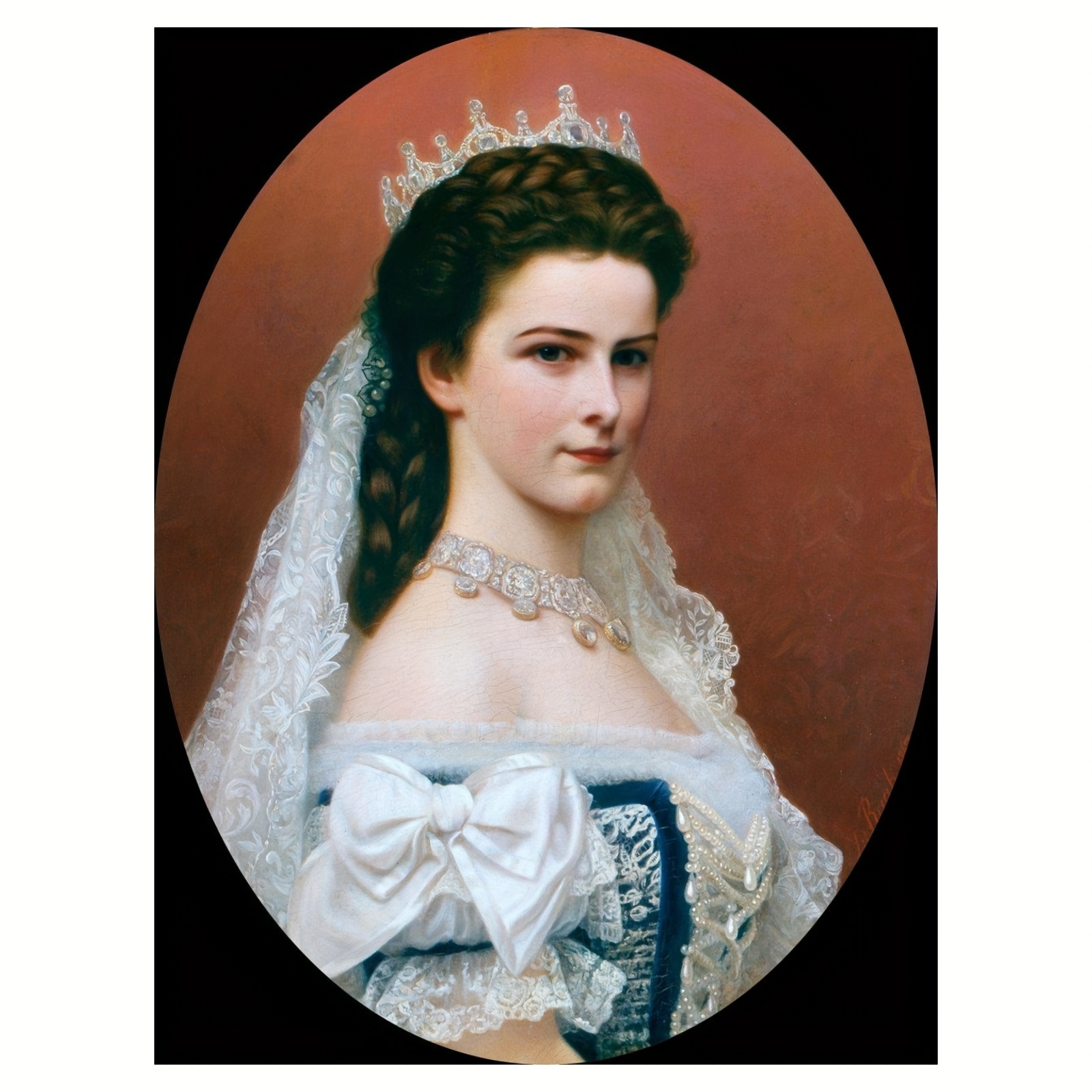 

Empress Elisabeth Of Austria Portrait Rolled Canvas Print By Georg , Soft Cloth Material, 11.8 X 17.7 Inches, Frame Not Included, High-quality Reproduction, 1 Piece