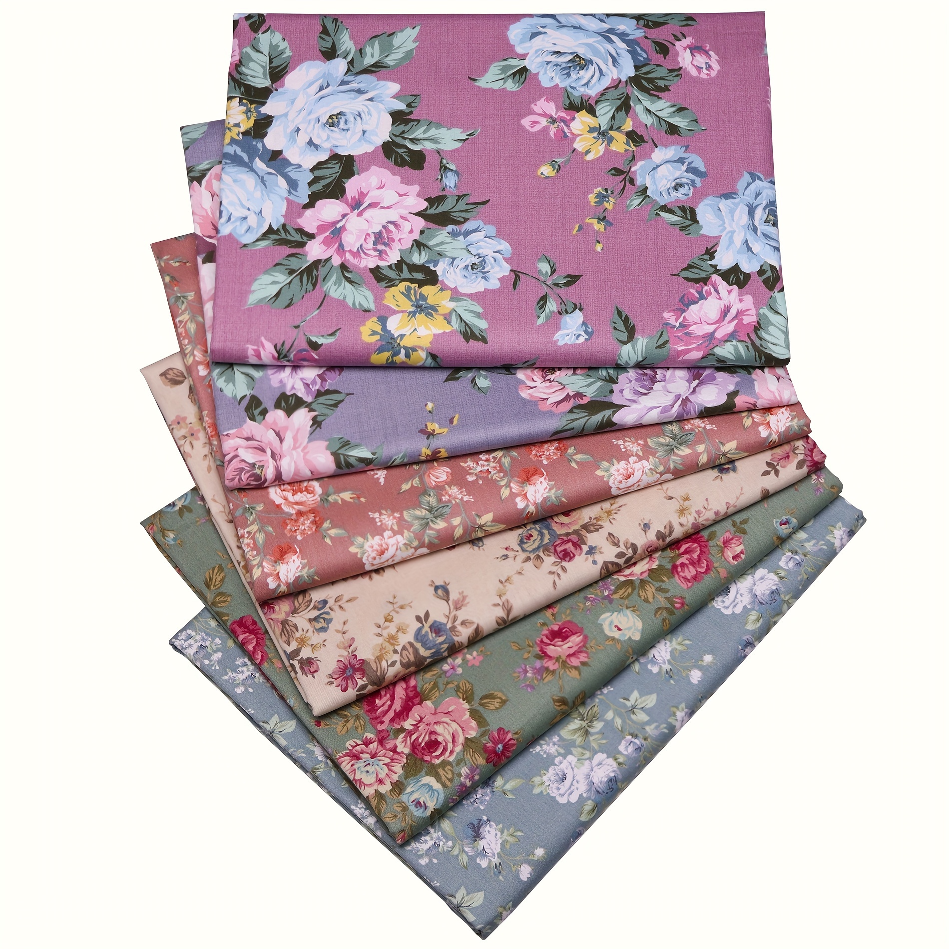 

6pcs Floral Cotton Fabric Squares, 18x22 Inches - Ideal For Quilting, Sewing, Crafts & Home Decor | Perfect Gift For Thanksgiving, Christmas & New Year