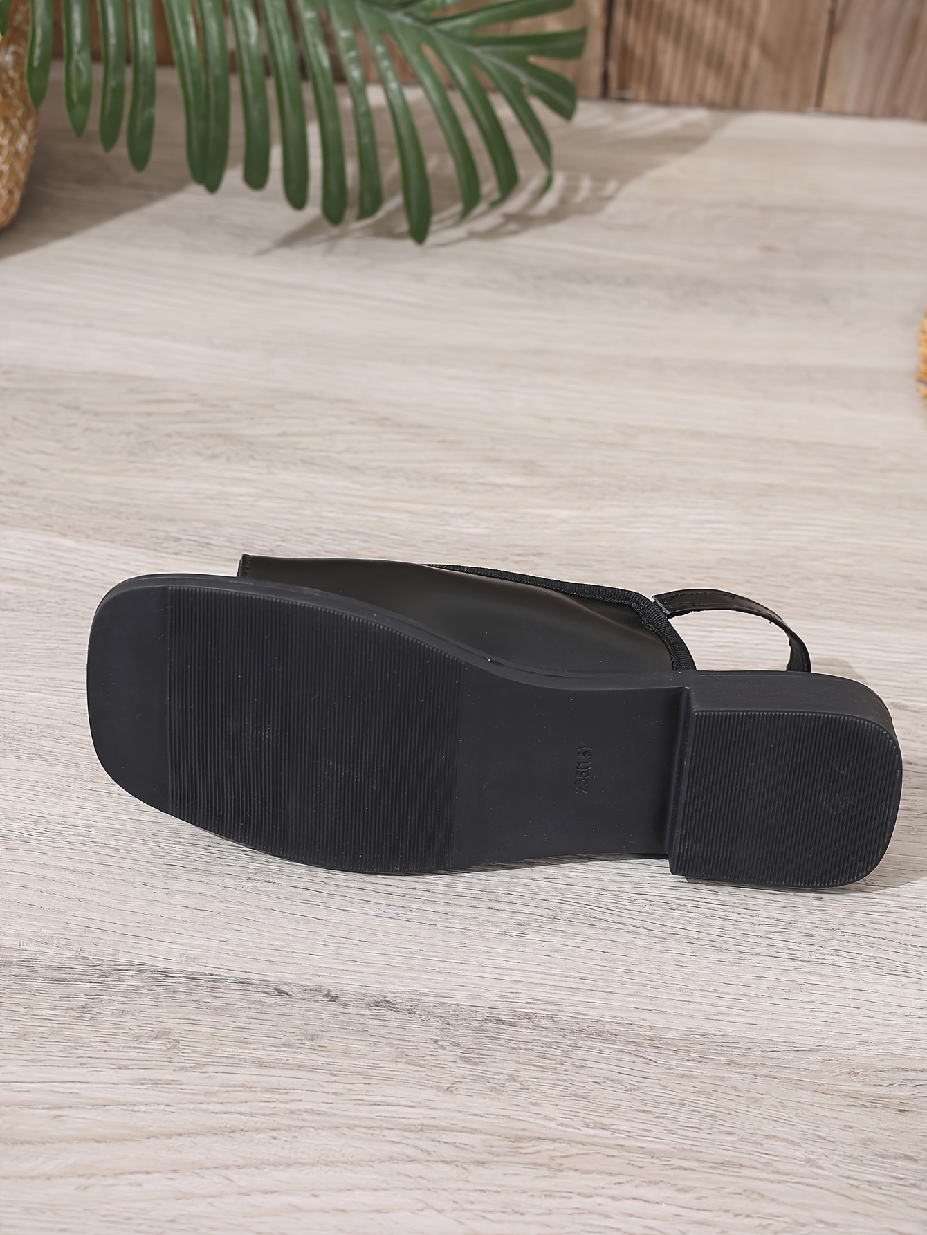 womens square toe flat slip on elastic sandals solid color open toe summer sandals casual outdoor and indoor sandals women shoes Product details 7