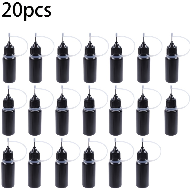 TEMU 20 pièces flacons applicateurs à embout précis 10 ml, flacons à presser, pour colle, huile, artisanat