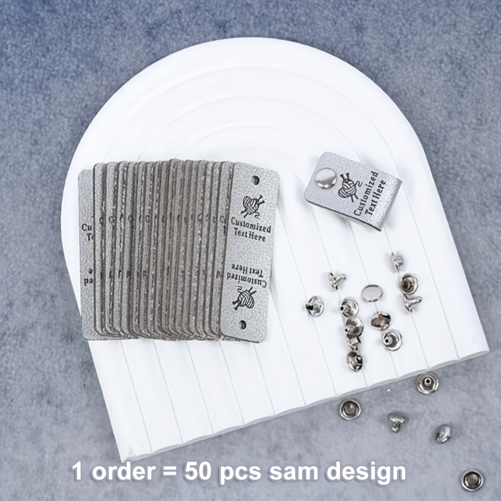 TEMU Back To School 50-pack Custom-made Faux Heart Tags With 50 Sets Of Nail Set, Personalized Diy Craft Labels For Clothing, Bags, Additions