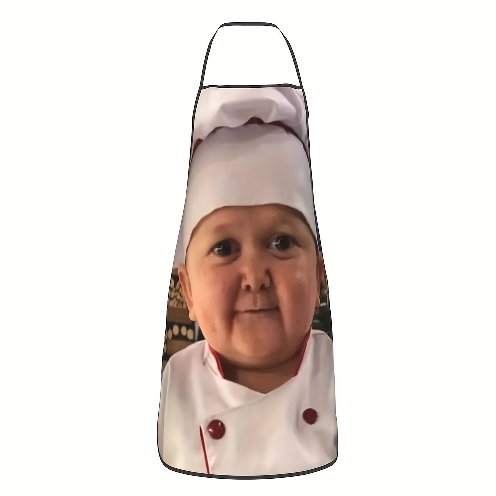 1pc Little Chef Pattern Apron, Novelty Personalised Creative Pattern Apron, Oil And High Quality Practical Apron For Household Cleaning, Kitchen Cooking, Baking, Gardening, Catering, Workwear